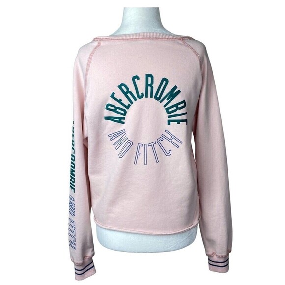 Abercrombie & Fitch Sweater Womens Extra Small Pink Cropped Lightweight Casual - Picture 1 of 9